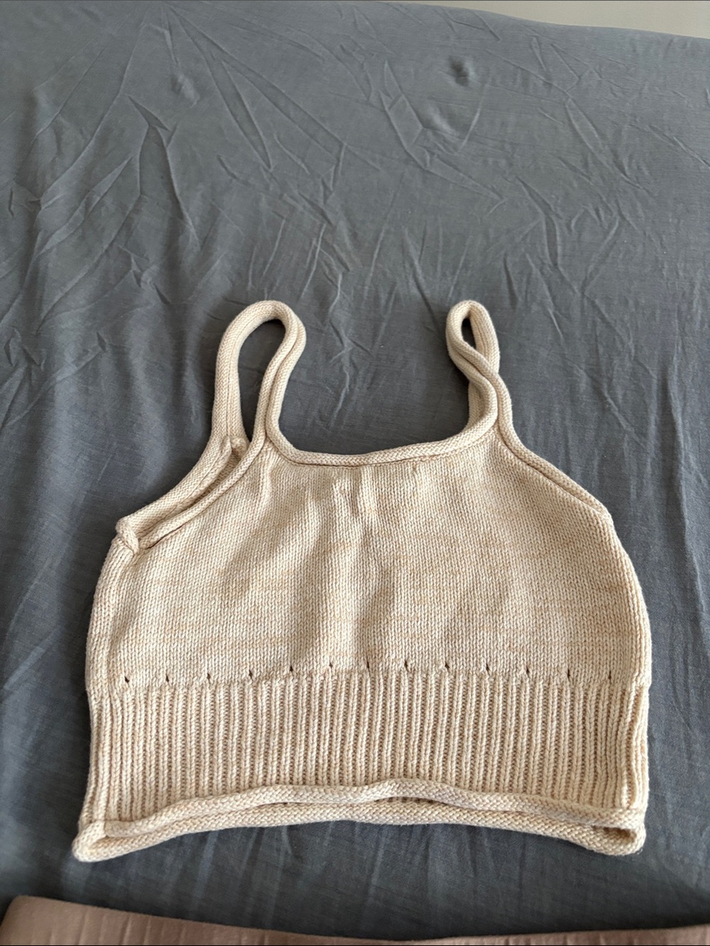 Urban Outfitters Beige Knit Cropped Tank - Picture 3 of 4